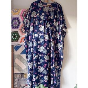 California Dynasty Vintage Caftan style satin nightgown, house dress